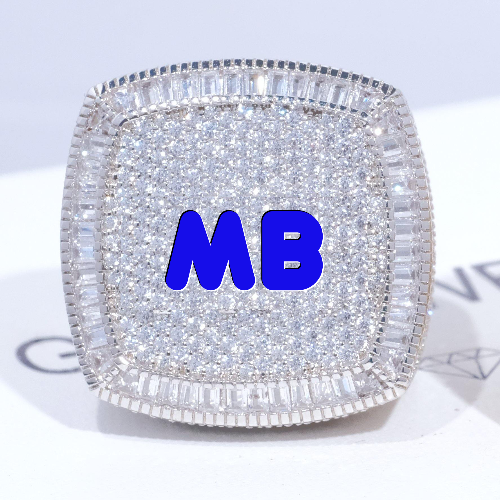 CUSTOM LETTER 3D ICED RING