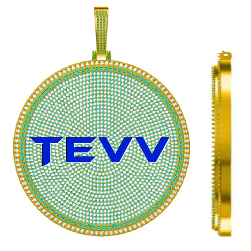 CUSTOM LETTER NECKLACE 3D BIG DISC