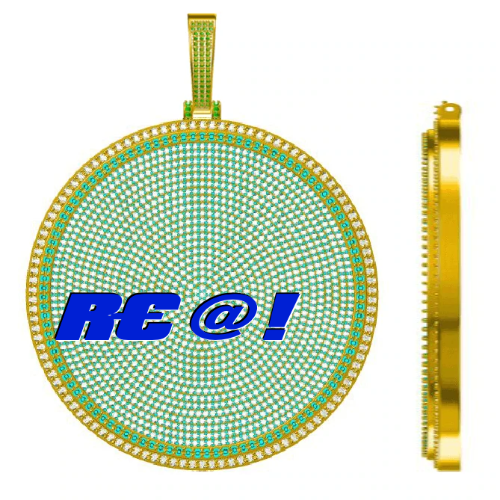 CUSTOM LETTER NECKLACE 3D BIG DISC