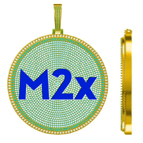 CUSTOM LETTER NECKLACE 3D BIG DISC