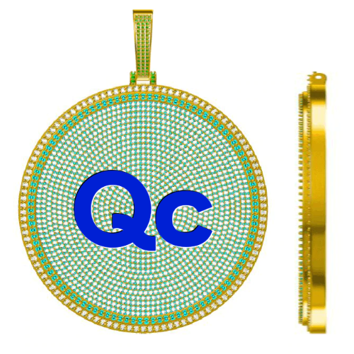 CUSTOM LETTER NECKLACE 3D BIG DISC