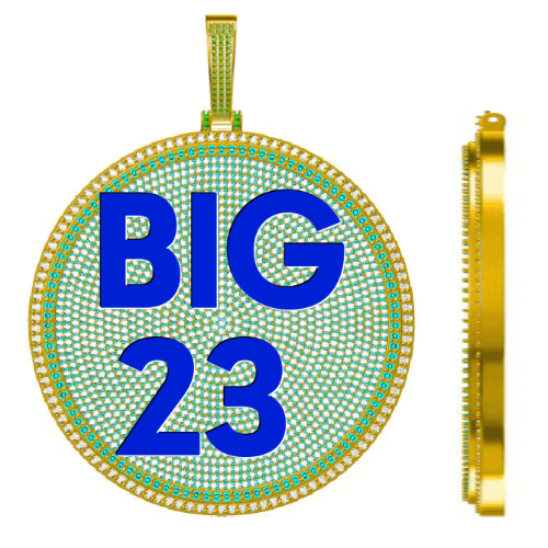 CUSTOM LETTER NECKLACE 3D BIG DISC