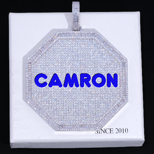 CUSTOM LETTER NECKLACE 3D BIG OCTAGON