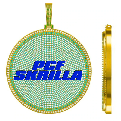 CUSTOM LETTER NECKLACE 3D BIG DISC