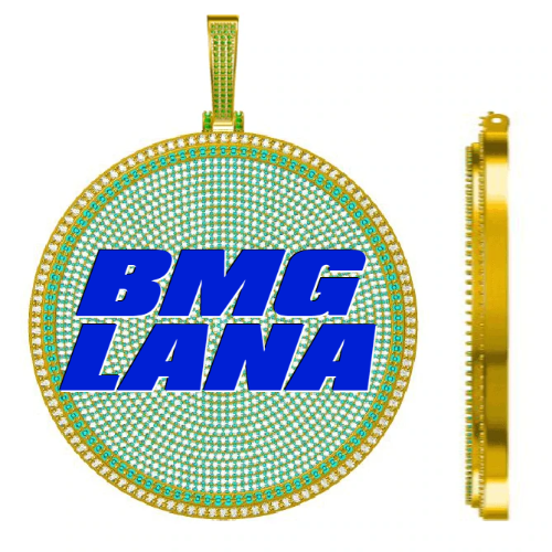CUSTOM LETTER NECKLACE 3D BIG DISC