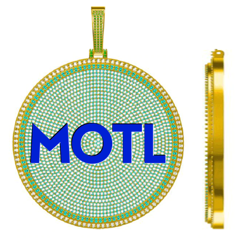 CUSTOM LETTER NECKLACE 3D BIG DISC