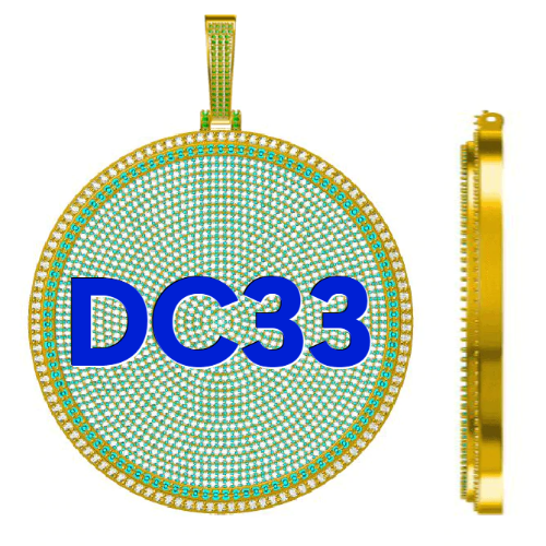 CUSTOM LETTER NECKLACE 3D BIG DISC
