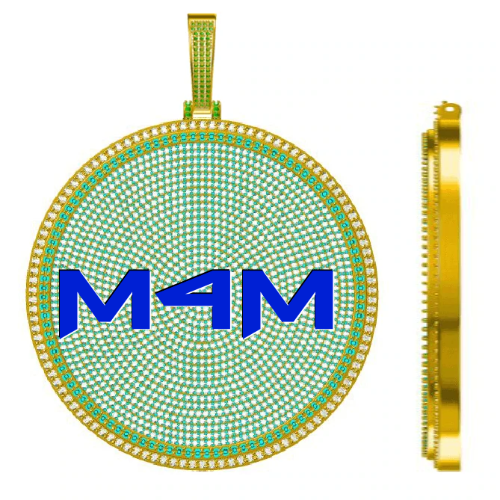 CUSTOM LETTER NECKLACE 3D BIG DISC