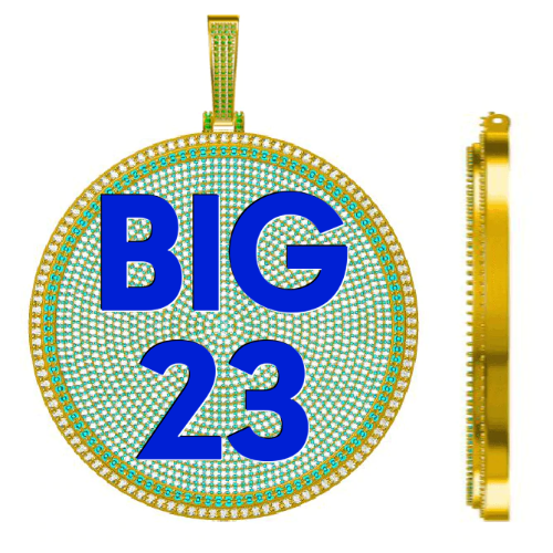 CUSTOM LETTER NECKLACE 3D BIG DISC