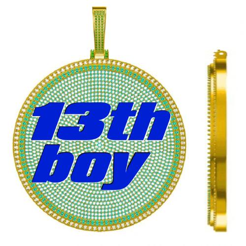 CUSTOM LETTER NECKLACE 3D BIG DISC