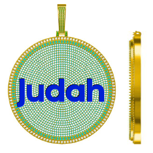 CUSTOM LETTER NECKLACE 3D BIG DISC
