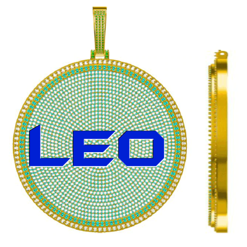 CUSTOM LETTER NECKLACE 3D BIG DISC