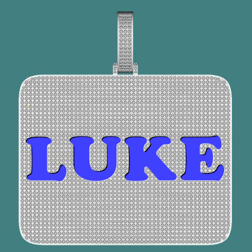 CUSTOM LETTER NECKLACE 3D BIG SQUARE