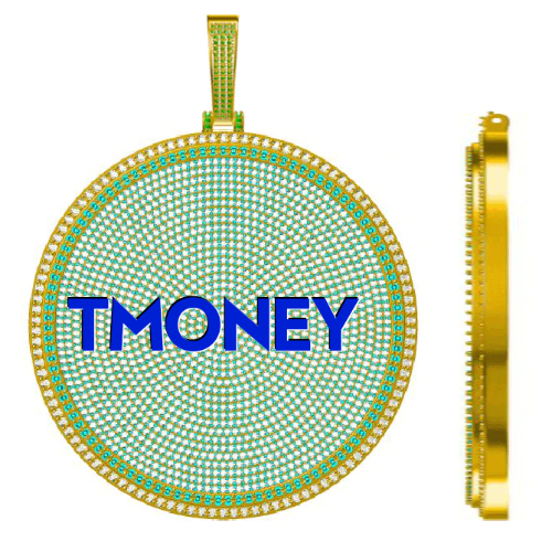 CUSTOM LETTER NECKLACE 3D BIG DISC