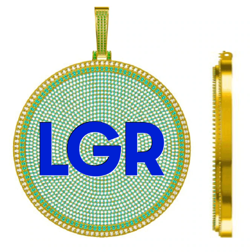 CUSTOM LETTER NECKLACE 3D BIG DISC