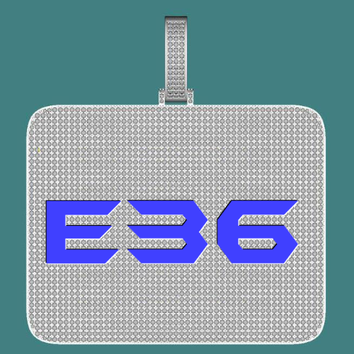 CUSTOM LETTER NECKLACE 3D BIG SQUARE