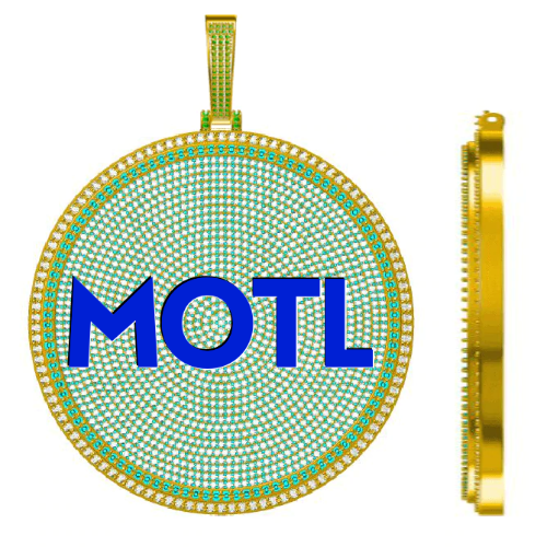 CUSTOM LETTER NECKLACE 3D BIG DISC