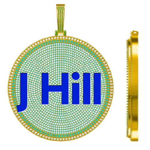 CUSTOM LETTER NECKLACE 3D BIG DISC
