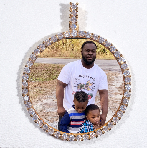 LARGE 3D CIRCLE CUSTOM PICTURE PENDANT