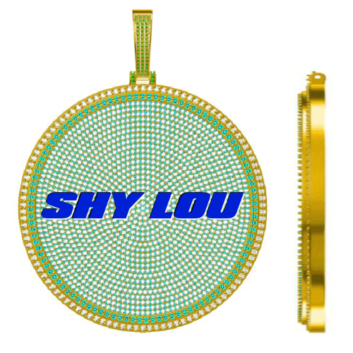CUSTOM LETTER NECKLACE 3D BIG DISC