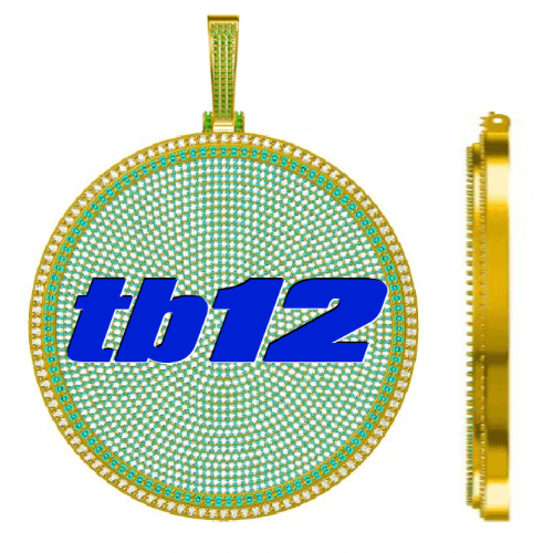 CUSTOM LETTER NECKLACE 3D BIG DISC