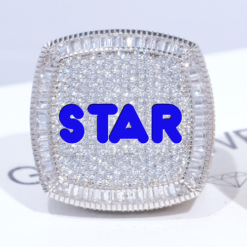 CUSTOM LETTER 3D ICED RING