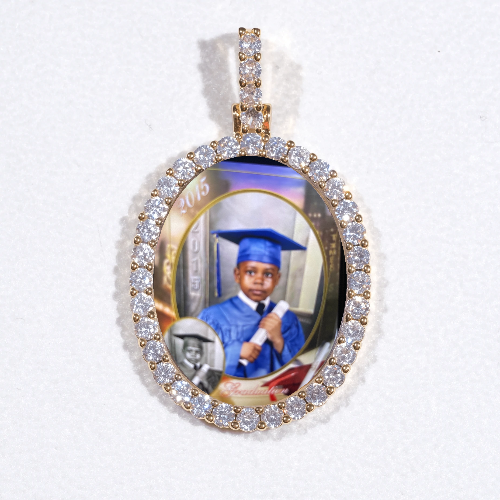 3D Oval Custom Picture Pendant