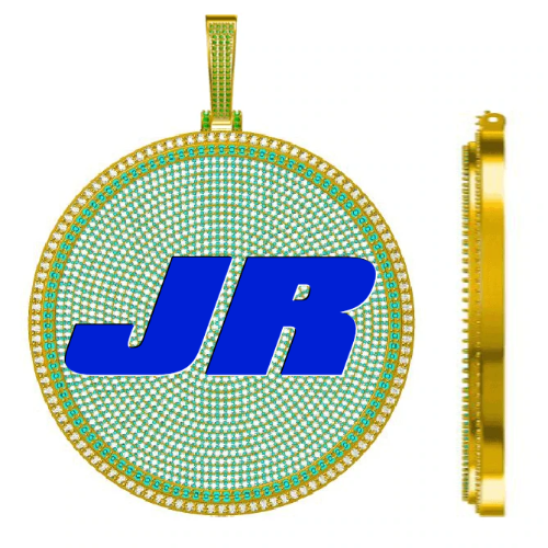 CUSTOM LETTER NECKLACE 3D BIG DISC