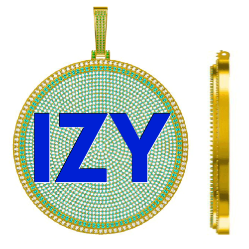CUSTOM LETTER NECKLACE 3D BIG DISC