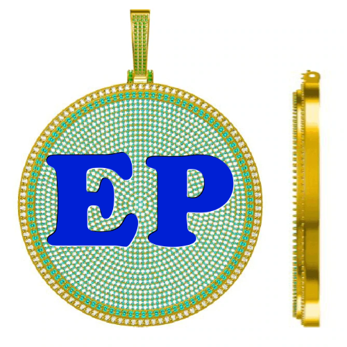 CUSTOM LETTER NECKLACE 3D BIG DISC