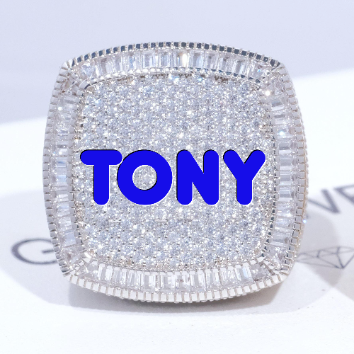 CUSTOM LETTER 3D ICED RING