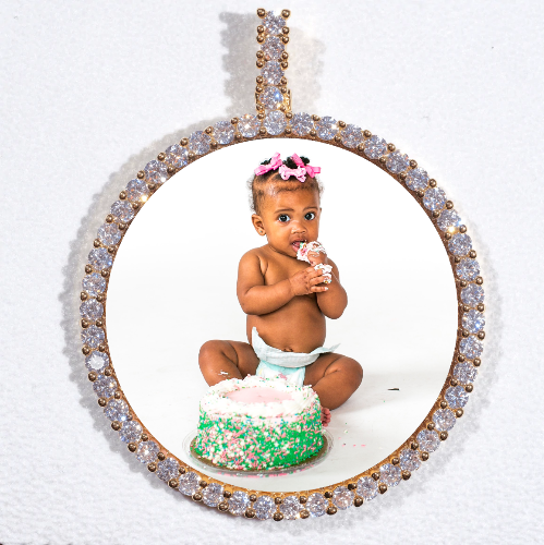 LARGE 3D CIRCLE CUSTOM PICTURE PENDANT