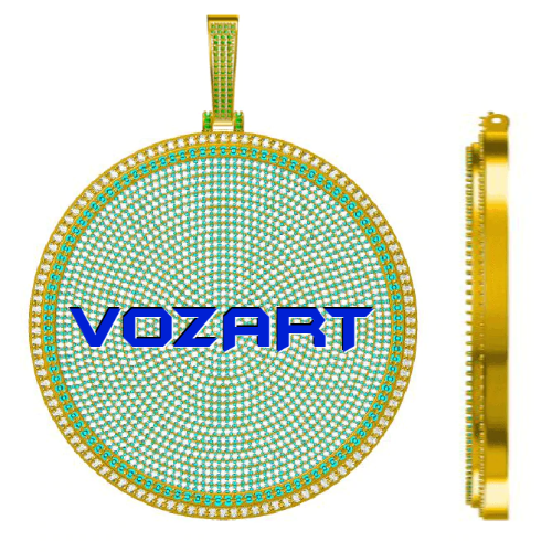 CUSTOM LETTER NECKLACE 3D BIG DISC
