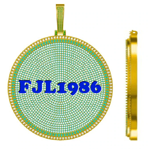 CUSTOM LETTER NECKLACE 3D BIG DISC