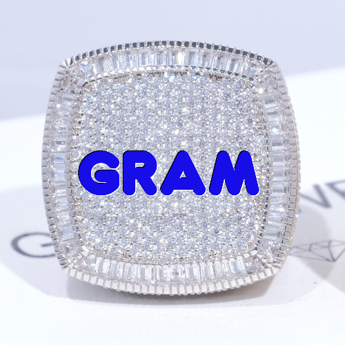 CUSTOM LETTER 3D ICED RING