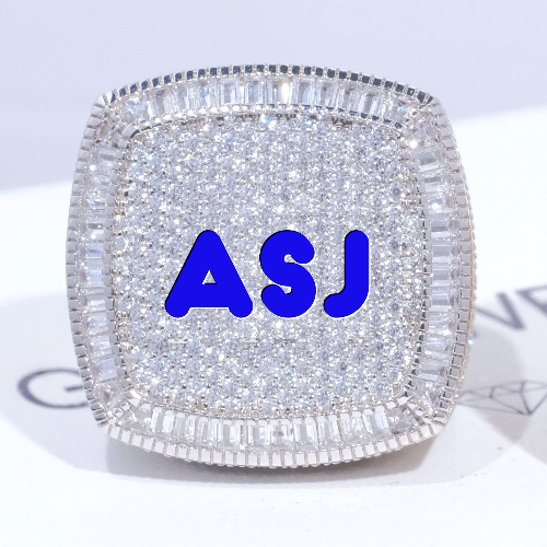 CUSTOM LETTER 3D ICED RING