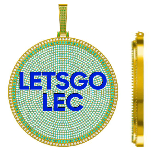 CUSTOM LETTER NECKLACE 3D BIG DISC