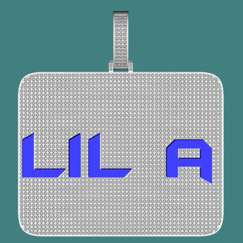 CUSTOM LETTER NECKLACE 3D BIG SQUARE