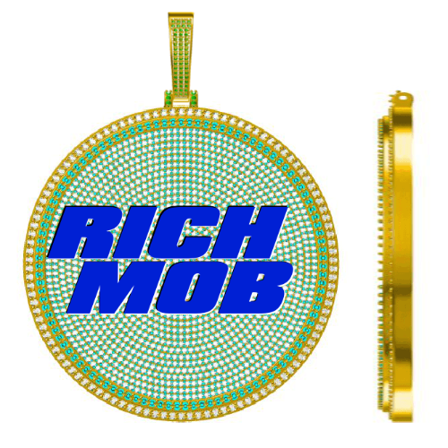 CUSTOM LETTER NECKLACE 3D BIG DISC