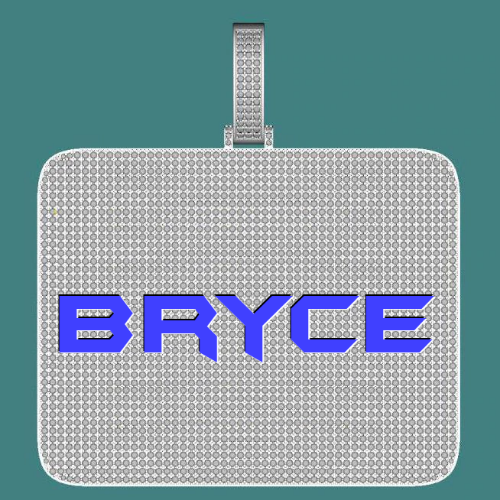 CUSTOM LETTER NECKLACE 3D BIG SQUARE