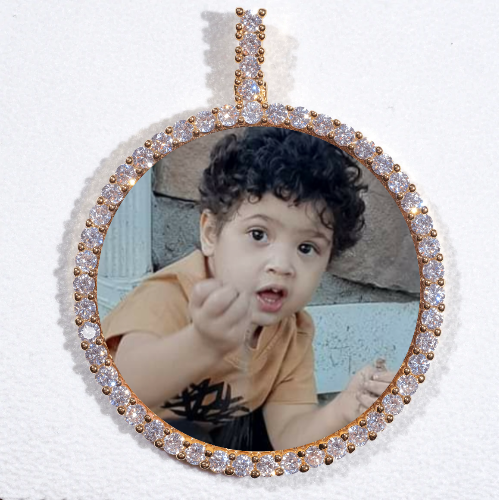 LARGE 3D CIRCLE CUSTOM PICTURE PENDANT