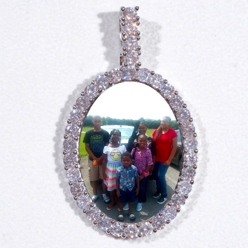 Large 3D Oval Custom Picture Pendant