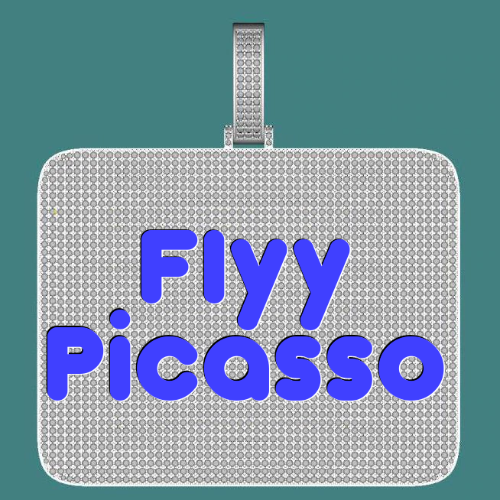 CUSTOM LETTER NECKLACE 3D BIG SQUARE
