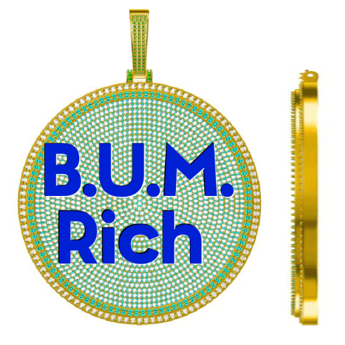 CUSTOM LETTER NECKLACE 3D BIG DISC