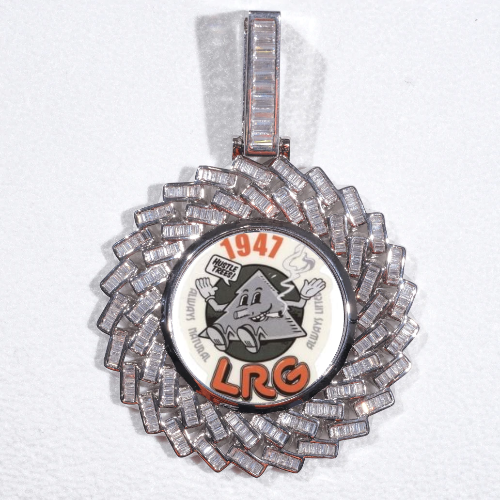 Large 3D Baguette Custom Picture Pendant