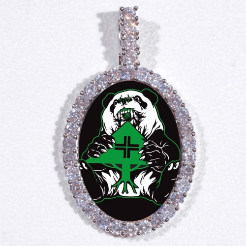Large 3D Oval Custom Picture Pendant
