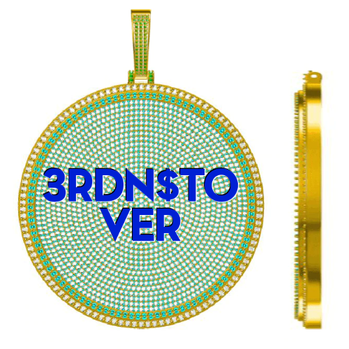 CUSTOM LETTER NECKLACE 3D BIG DISC