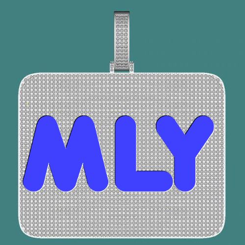 CUSTOM LETTER NECKLACE 3D BIG SQUARE