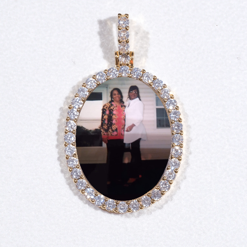 3D Oval Custom Picture Pendant
