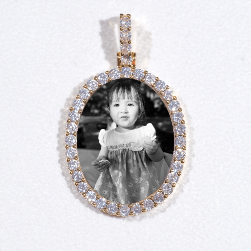 3D Oval Custom Picture Pendant
